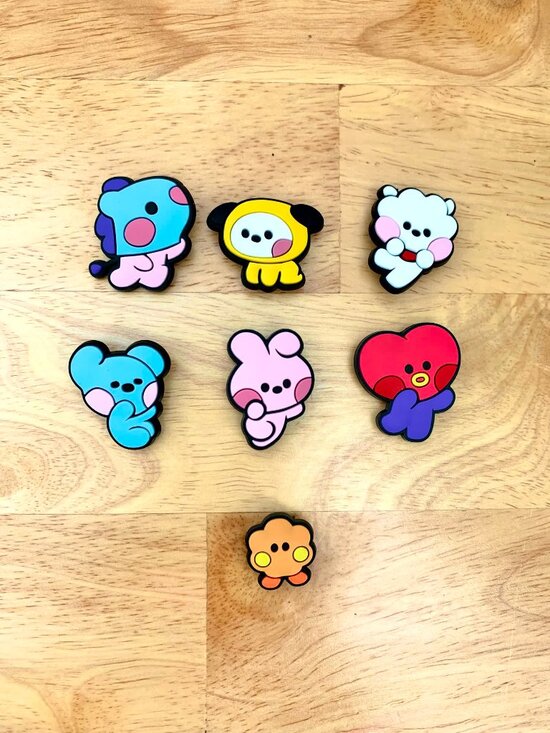 Shoes - 7pcs BT21 BTS Baby Line Friends Tata Chimmy Cooky RJ Shooky Mang Koya Shoe Charm